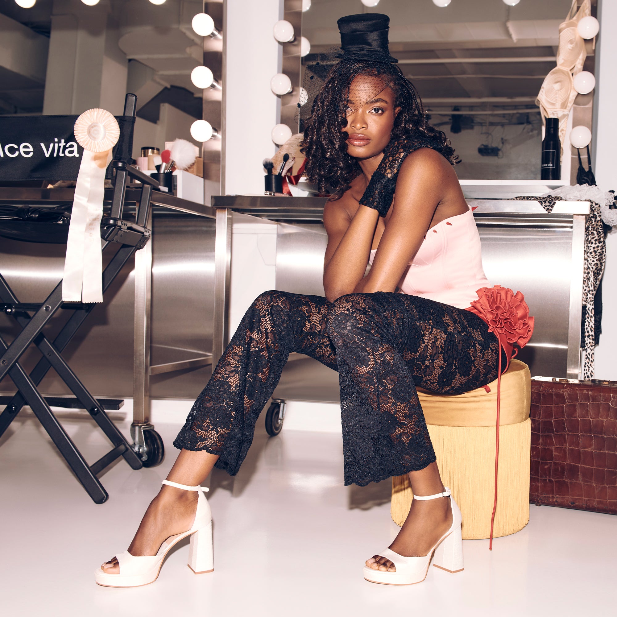 PANDRO HEELS WHITE SATIN - Image 7