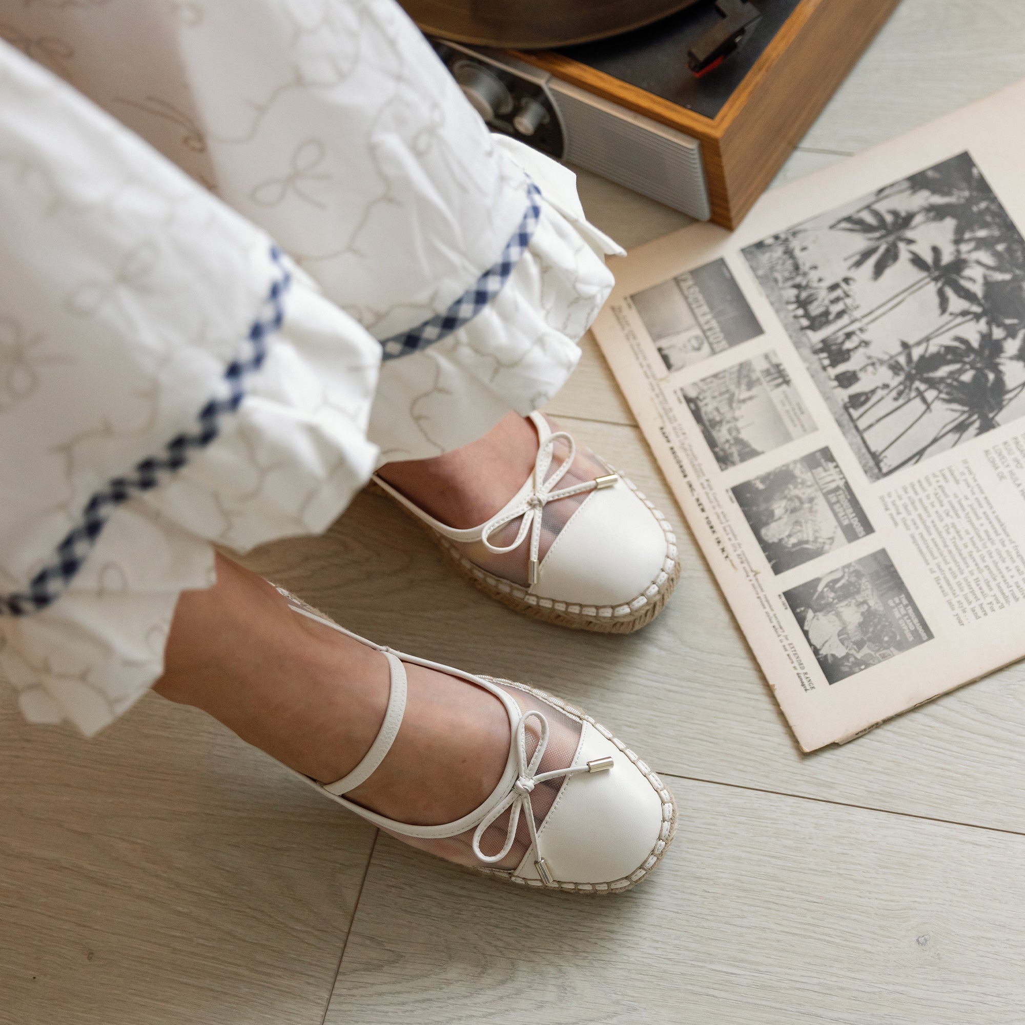 CAMBRE BALLET FLATS WHITE MESH - Image 9
