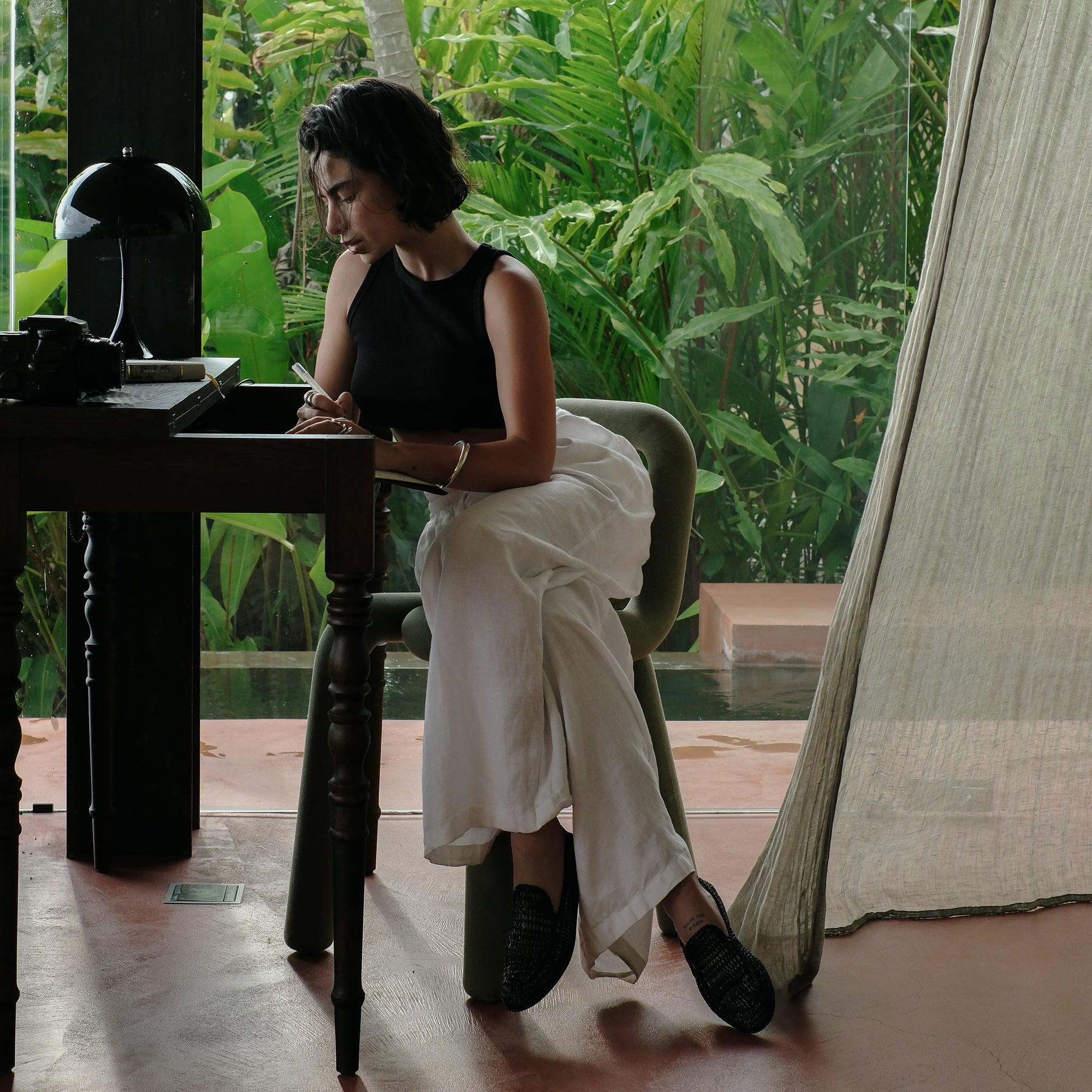 ARMOND FLATS BLACK WOVEN LEATHER - Image 4