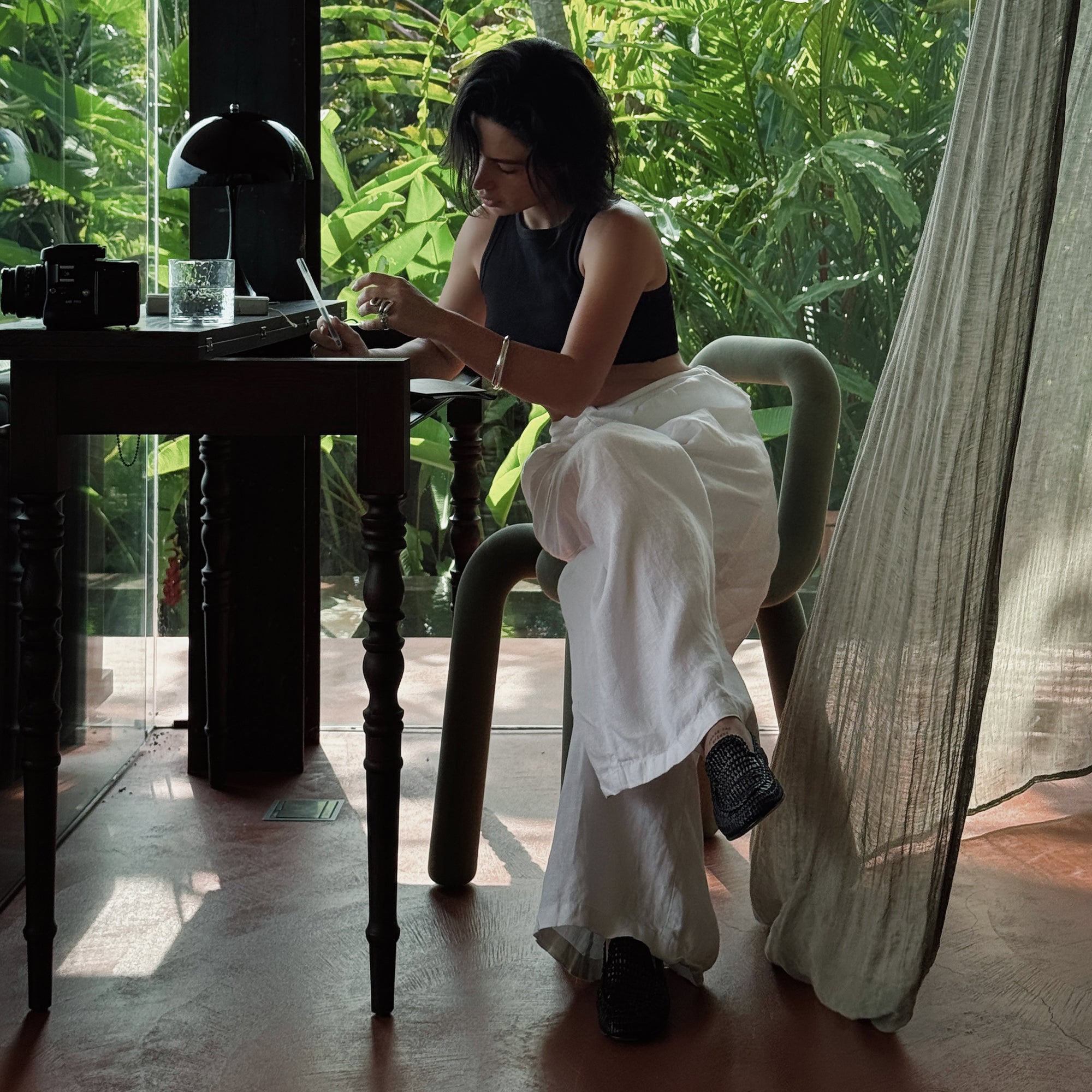 ARMOND FLATS BLACK WOVEN LEATHER - Image 6