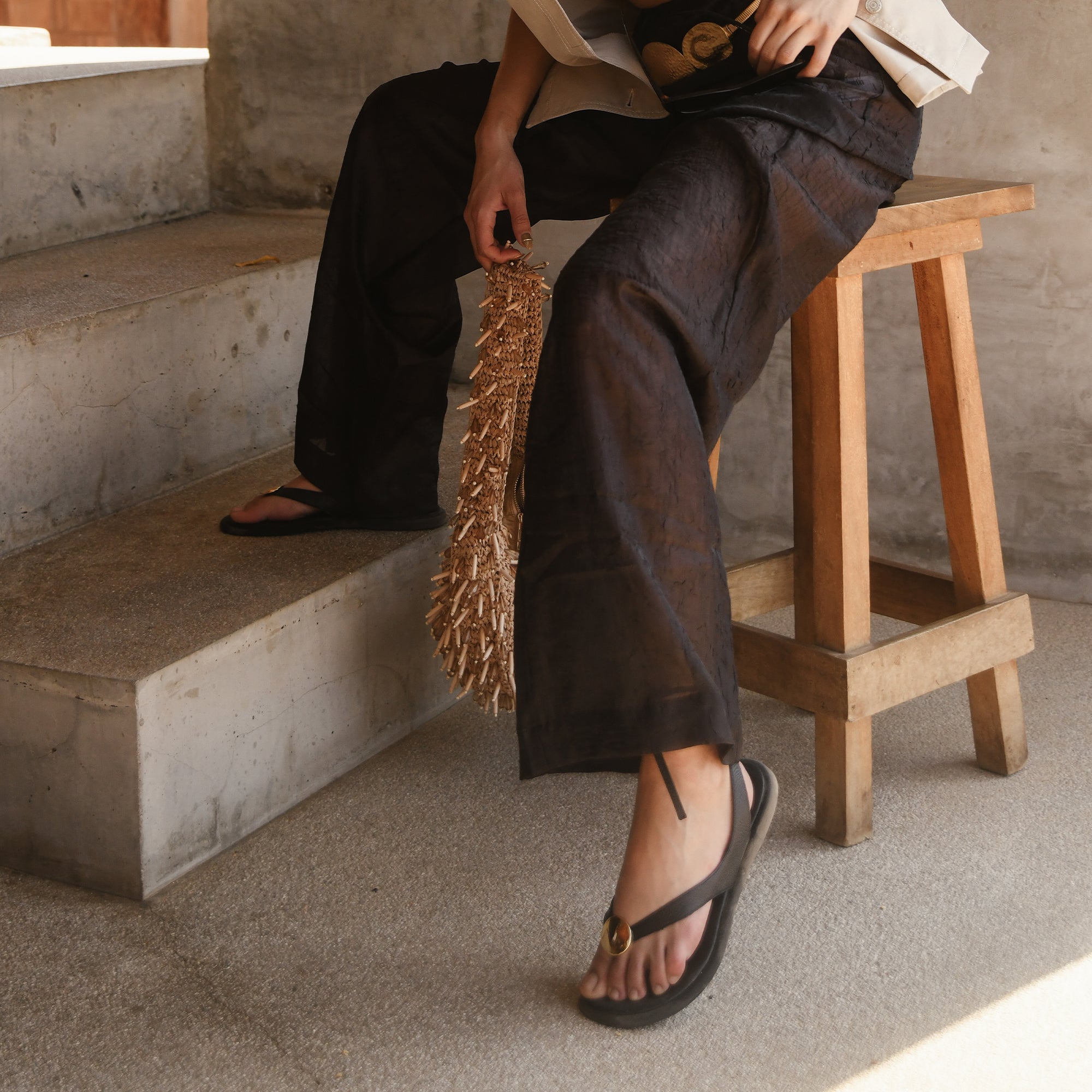 JUDY SANDALS BLACK LEATHER - Image 6