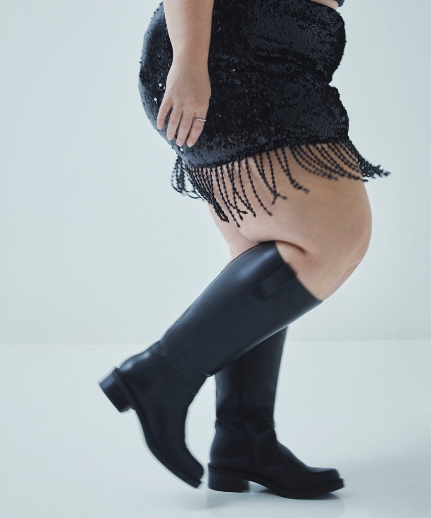 GLORY H2O EXTRA WIDE CALF BOOTS BLACK LEATHER - Image 2