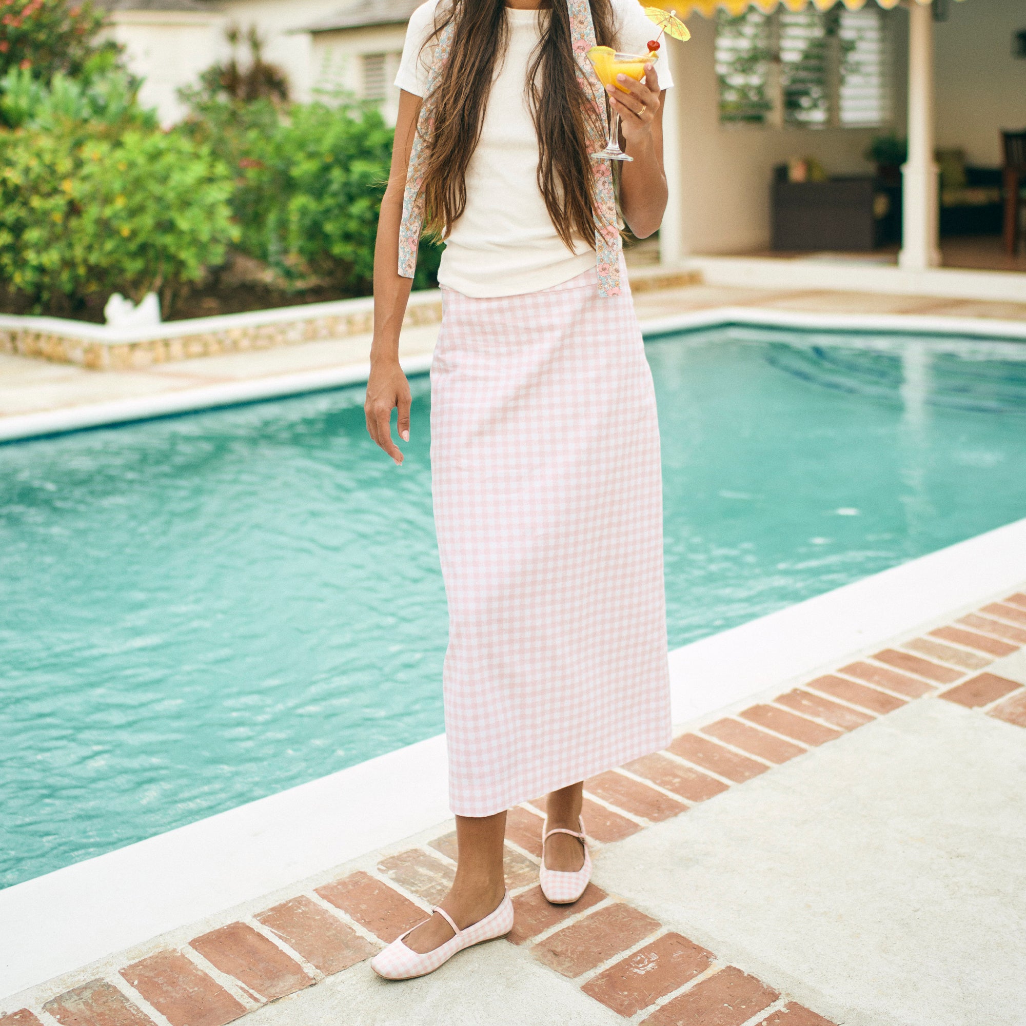 REYES X BYRDIE GOLF BALLET FLATS PINK PLAID GINGHAM - Image 3