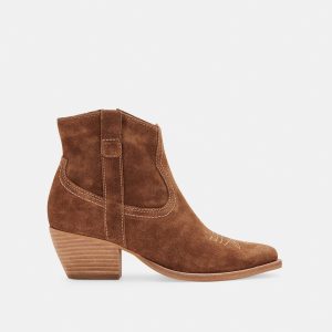 SILMA BOOTIES DK BROWN SUEDE - re:vita