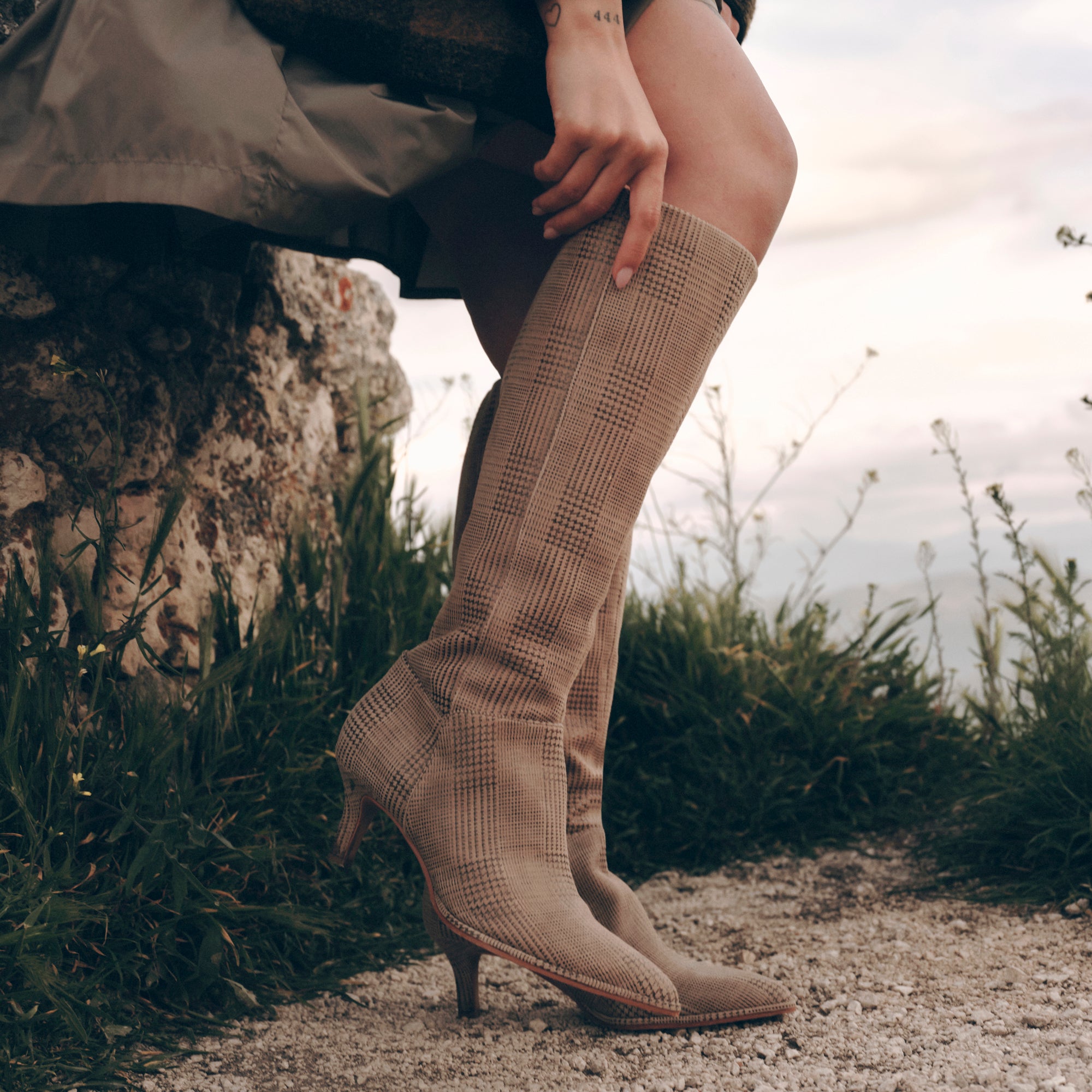 ALDY BOOTS HERRINGBONE PRINTED SUEDE - Image 2