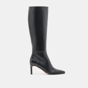 EMMI NARROW CALF BOOTS BLACK LEATHER
