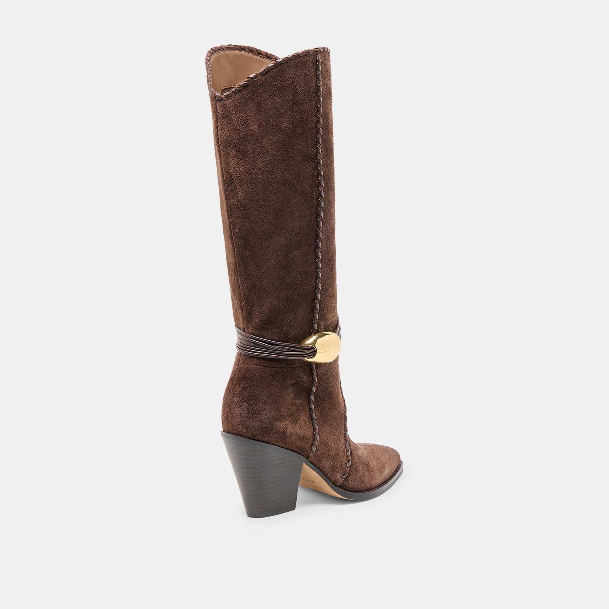 JODY WIDE CALF BOOTS DK BROWN SUEDE - Image 5