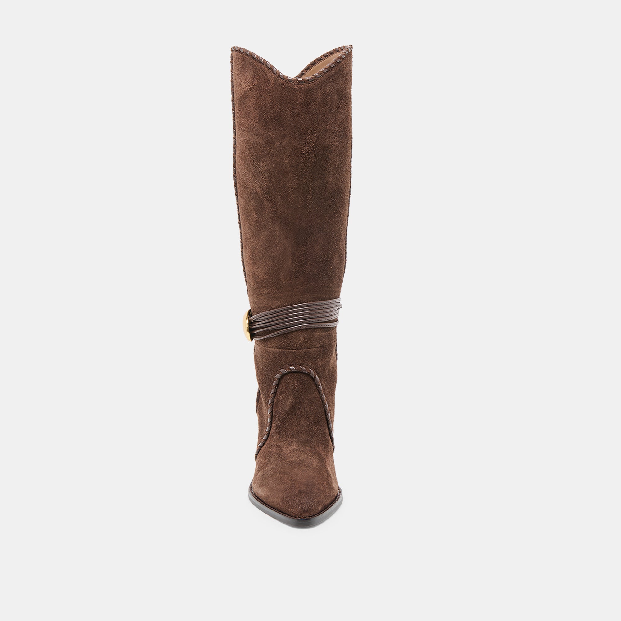 JODY WIDE CALF BOOTS DK BROWN SUEDE - Image 8