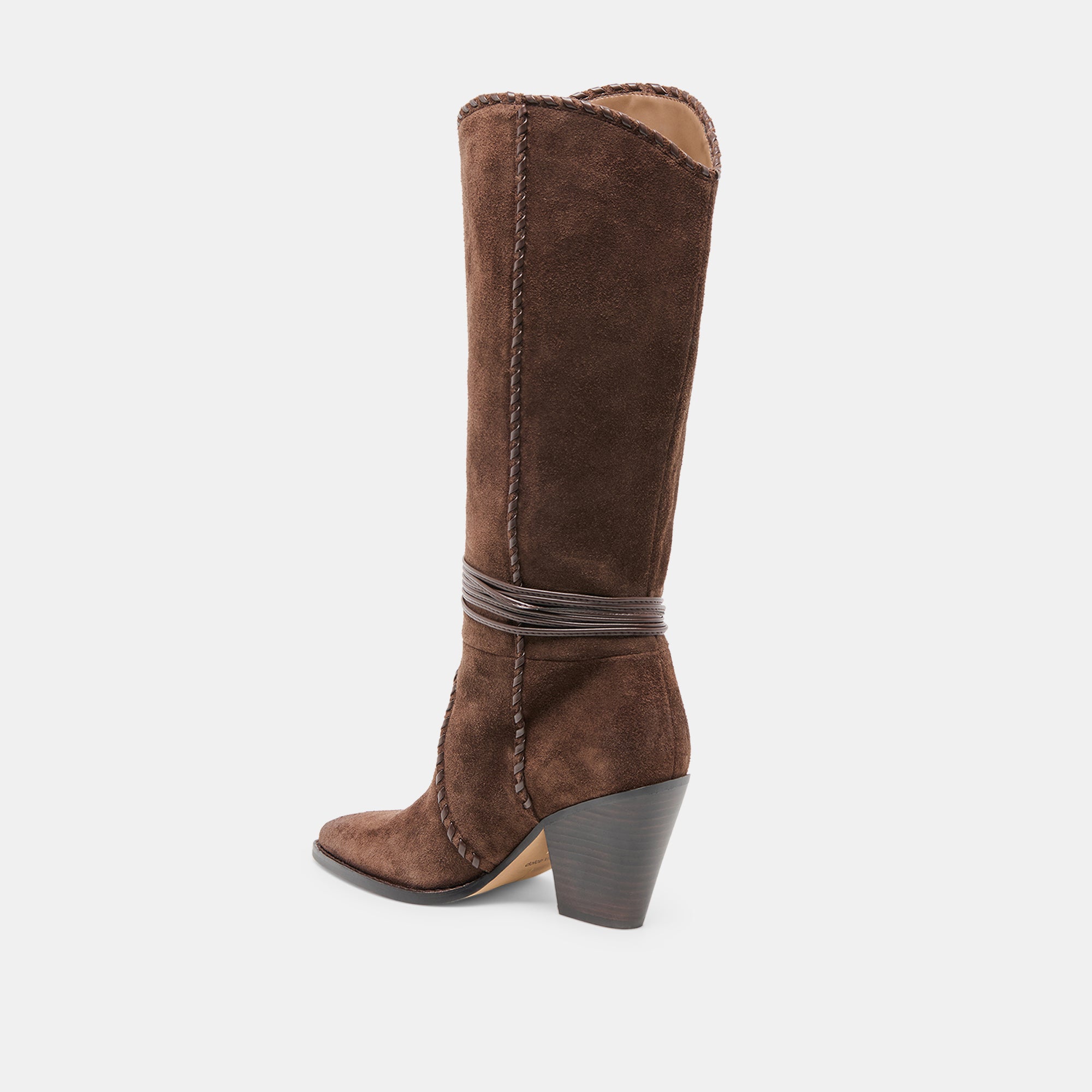 JODY WIDE CALF BOOTS DK BROWN SUEDE - Image 7