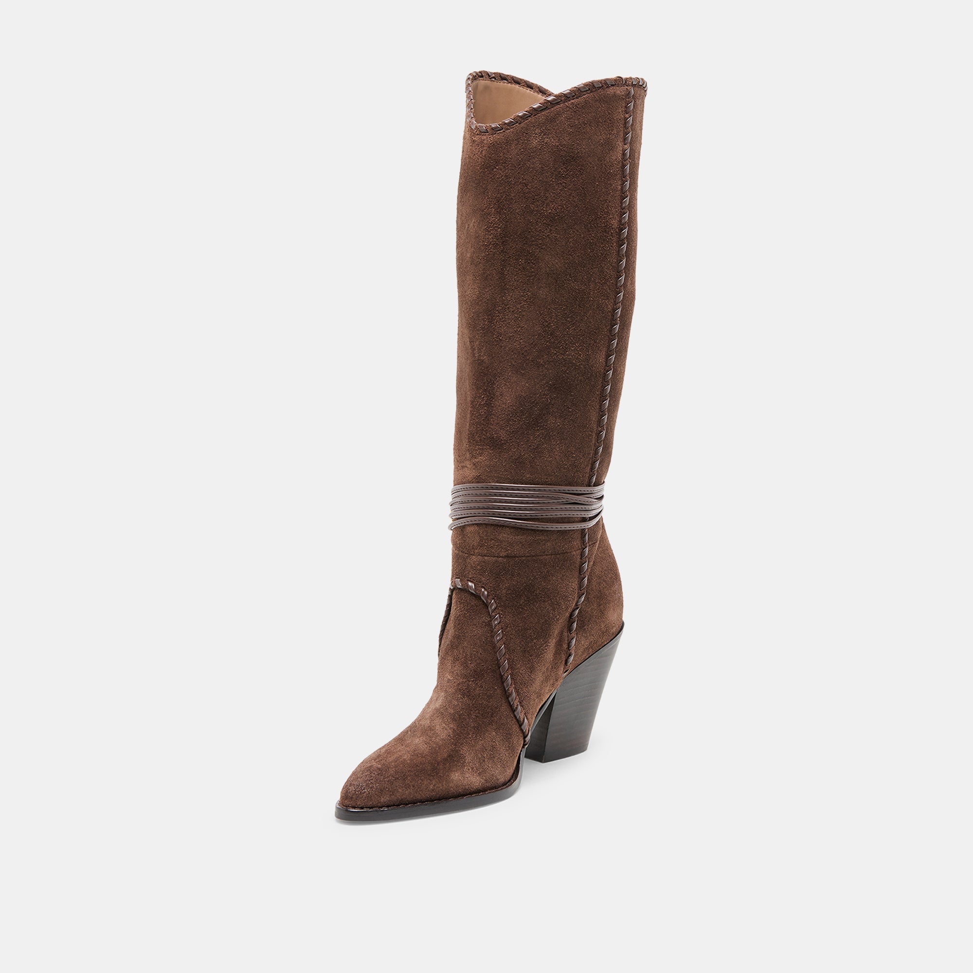 JODY WIDE CALF BOOTS DK BROWN SUEDE - Image 6