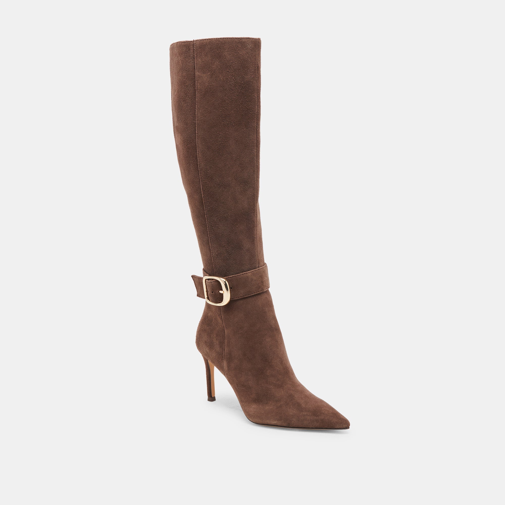 KINZY WIDE CALF BOOTS DK BROWN SUEDE - re:vita - Image 4