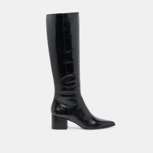 KIRSON WIDE CALF BOOTS BLACK LEATHER
