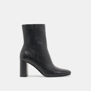 SUZY WIDE BOOTIES BLACK LEATHER