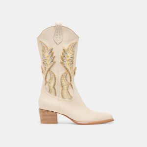 VILA BOOTS IVORY LEATHER