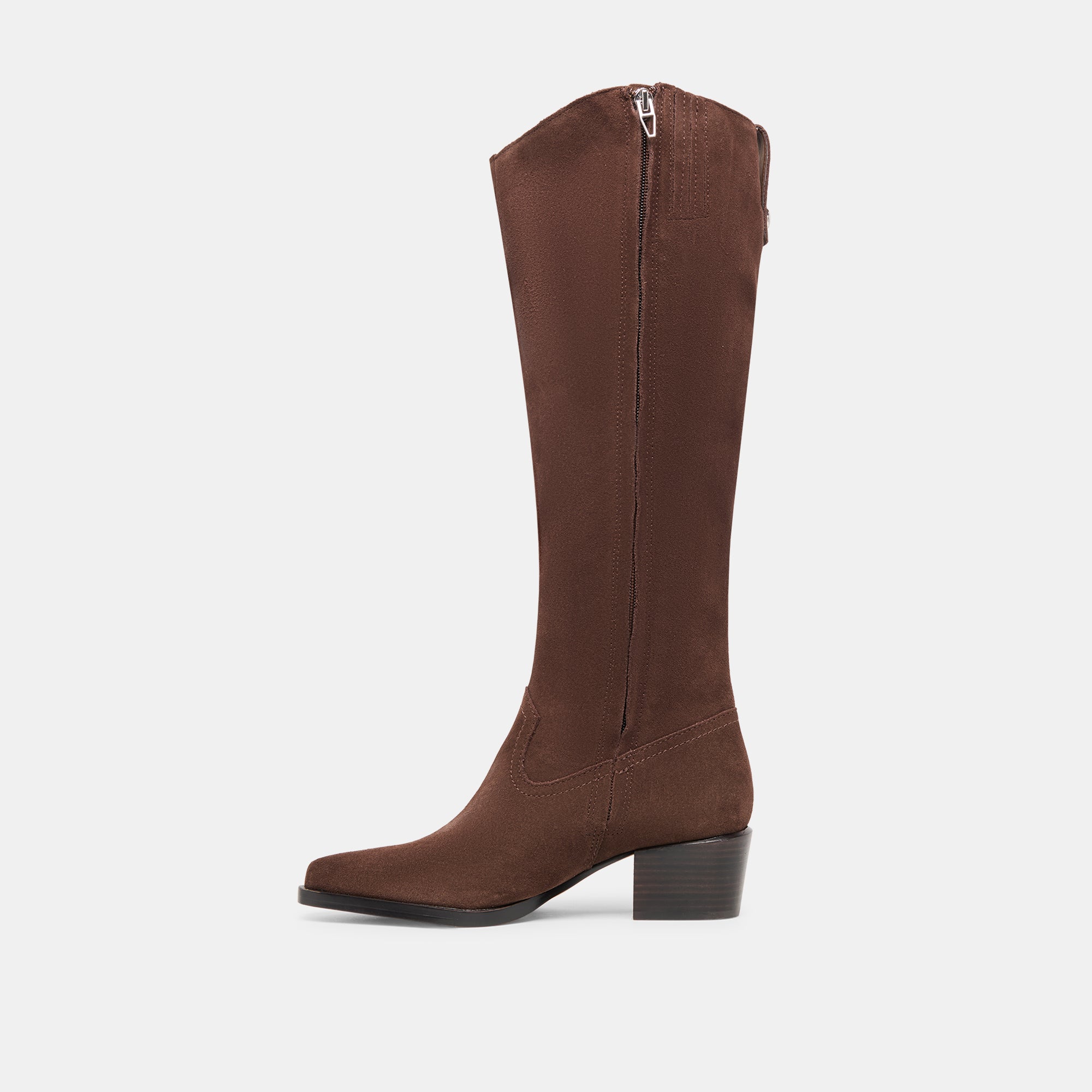 VIRONA H2O WIDE CALF BOOTS DK BROWN SUEDE - Image 8