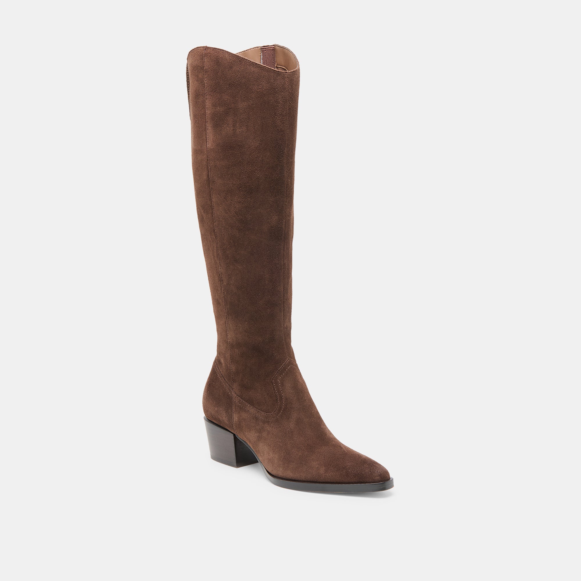 VIRONA H2O WIDE CALF BOOTS DK BROWN SUEDE - Image 3