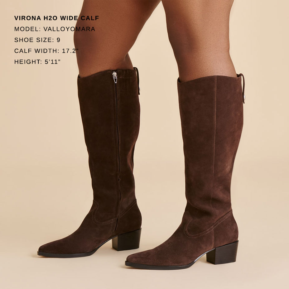 VIRONA H2O WIDE CALF BOOTS DK BROWN SUEDE - Image 2