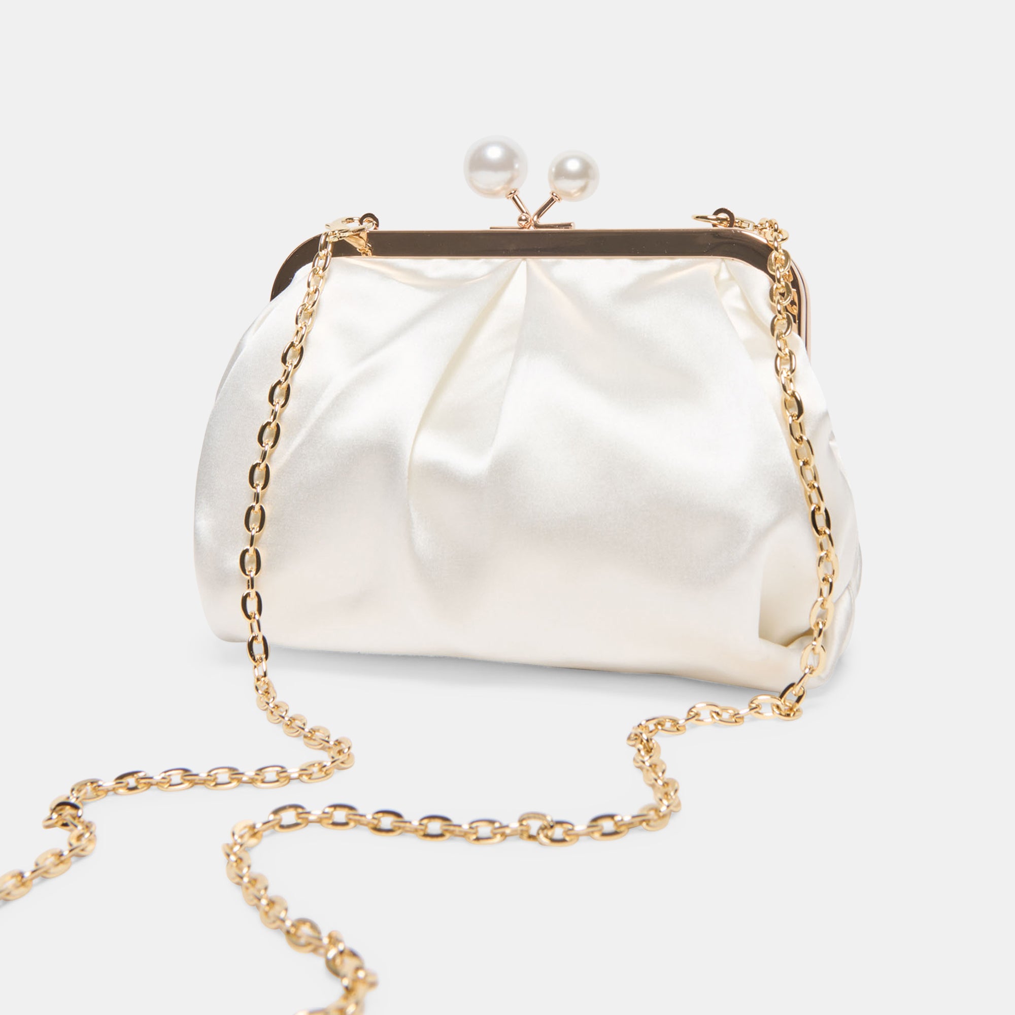 KENDALL CLUTCH WHITE SATIN - Image 5