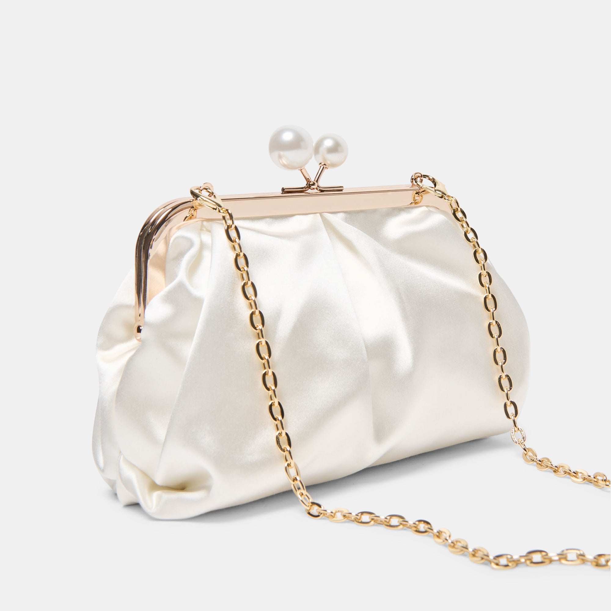 KENDALL CLUTCH WHITE SATIN - Image 2