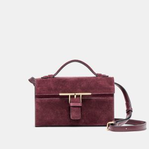 ZANNONE CROSSBODY BURGUNDY SUEDE