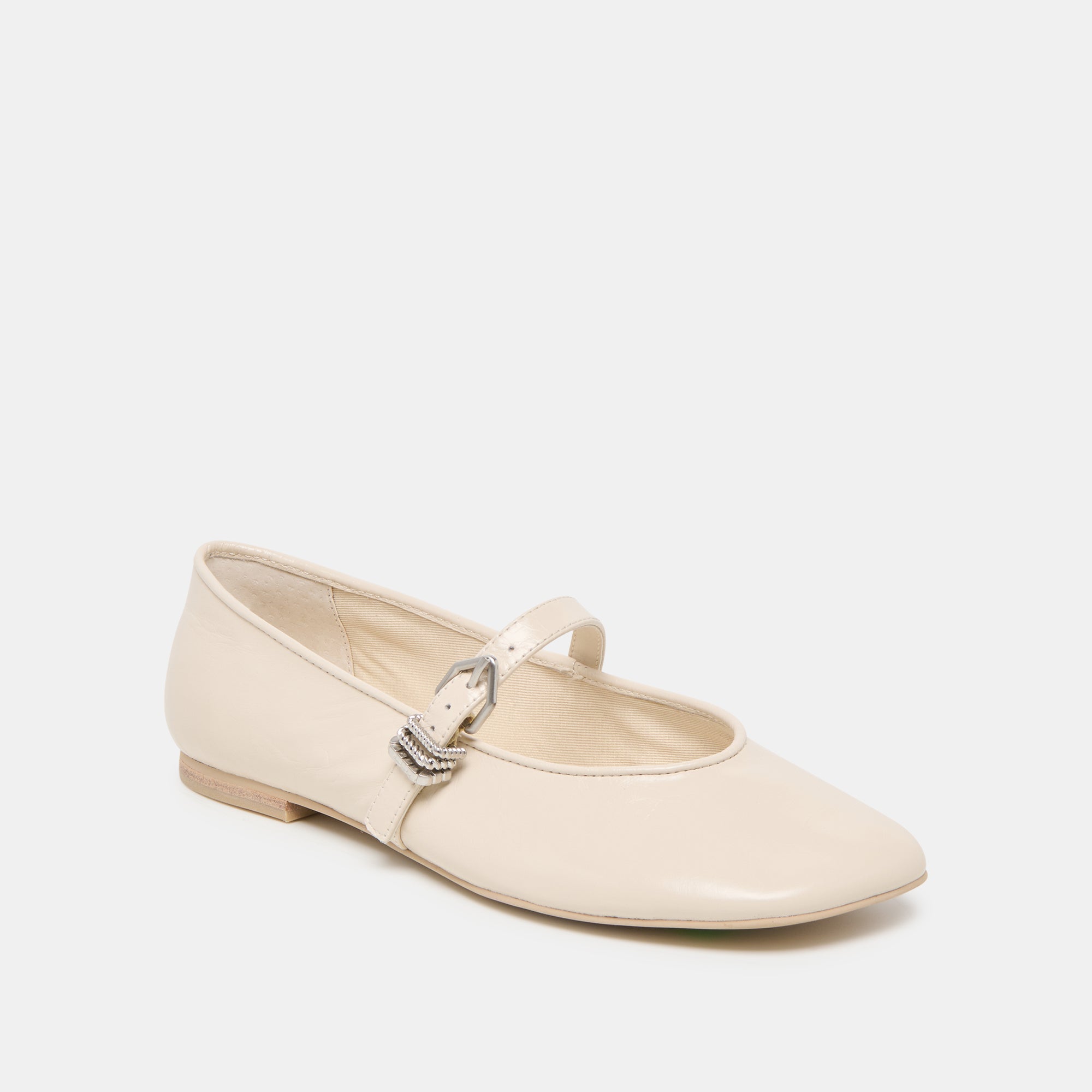 ALIZZA BALLET FLATS CREME CRINKLE PATENT - Image 3