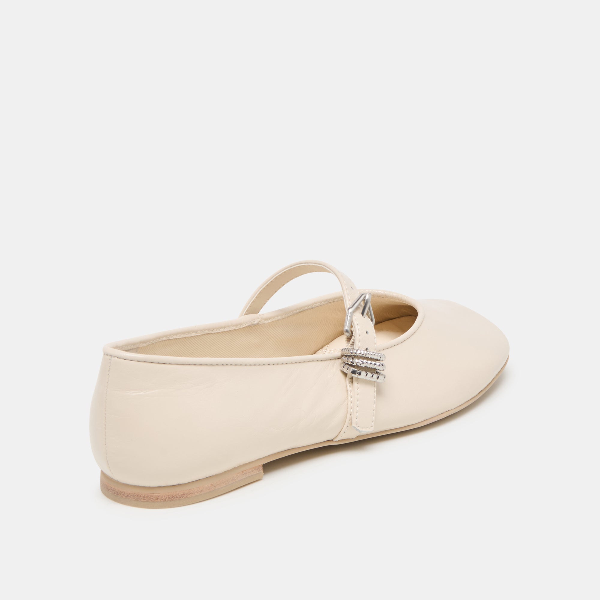 ALIZZA BALLET FLATS CREME CRINKLE PATENT - Image 5