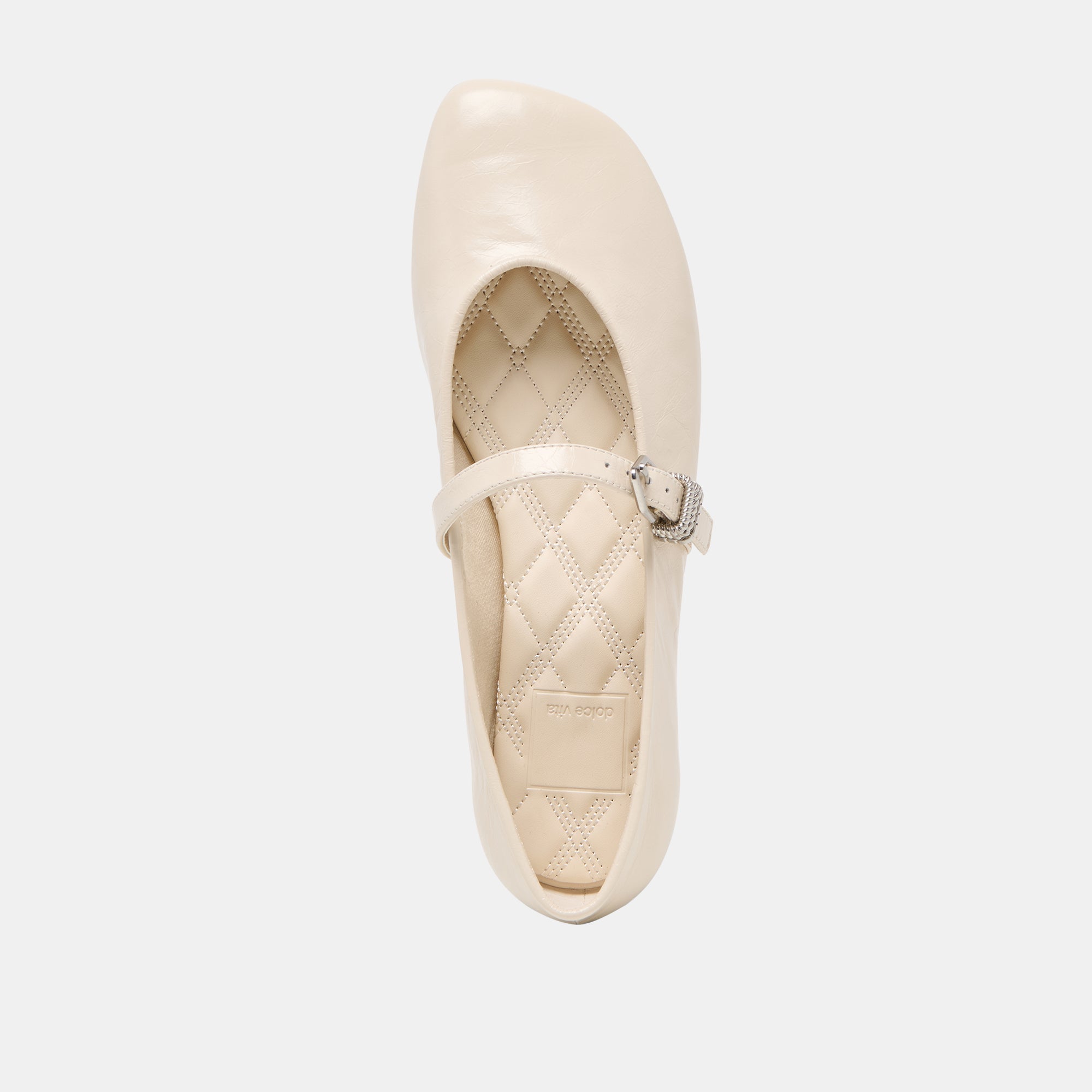 ALIZZA BALLET FLATS CREME CRINKLE PATENT - Image 10