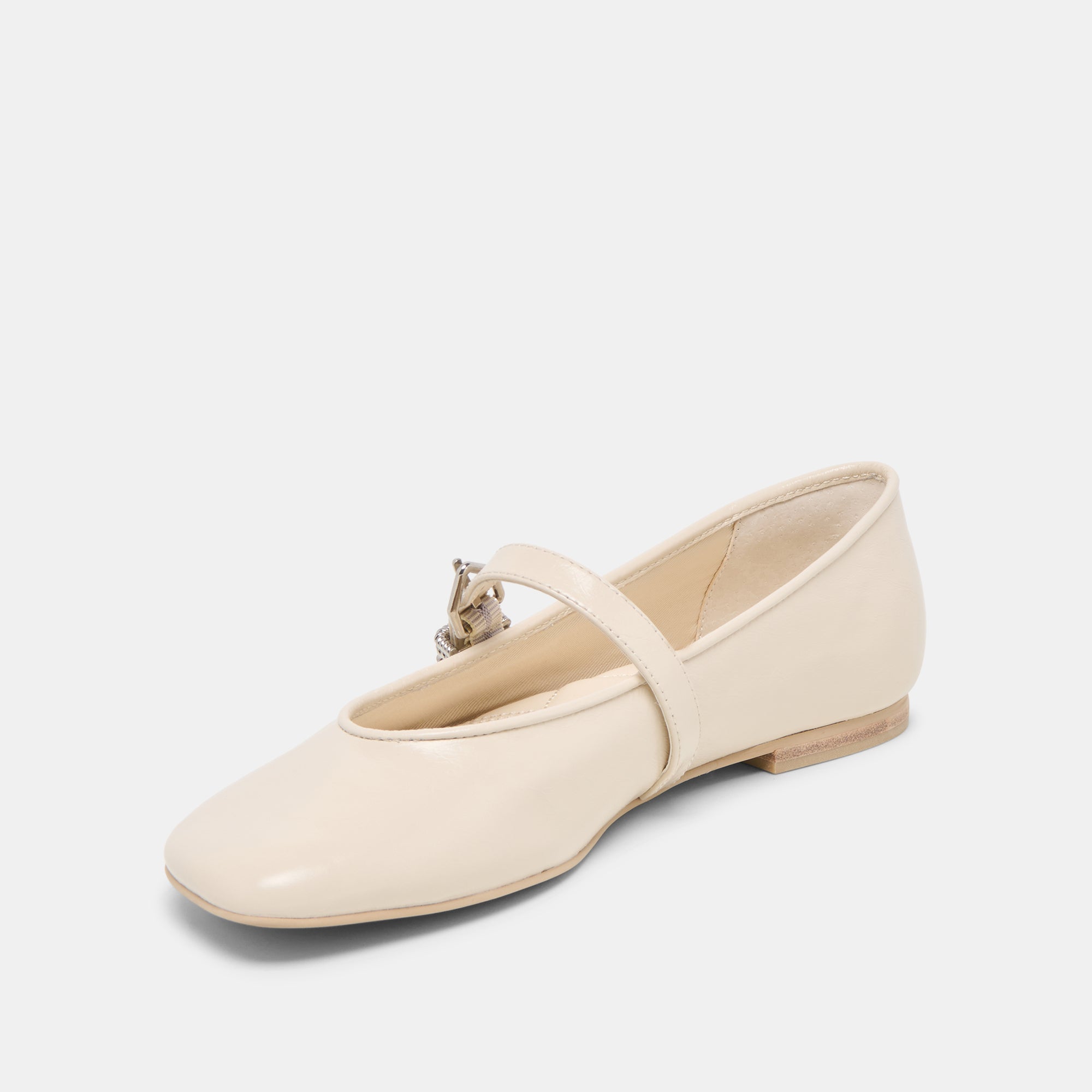 ALIZZA BALLET FLATS CREME CRINKLE PATENT - Image 6