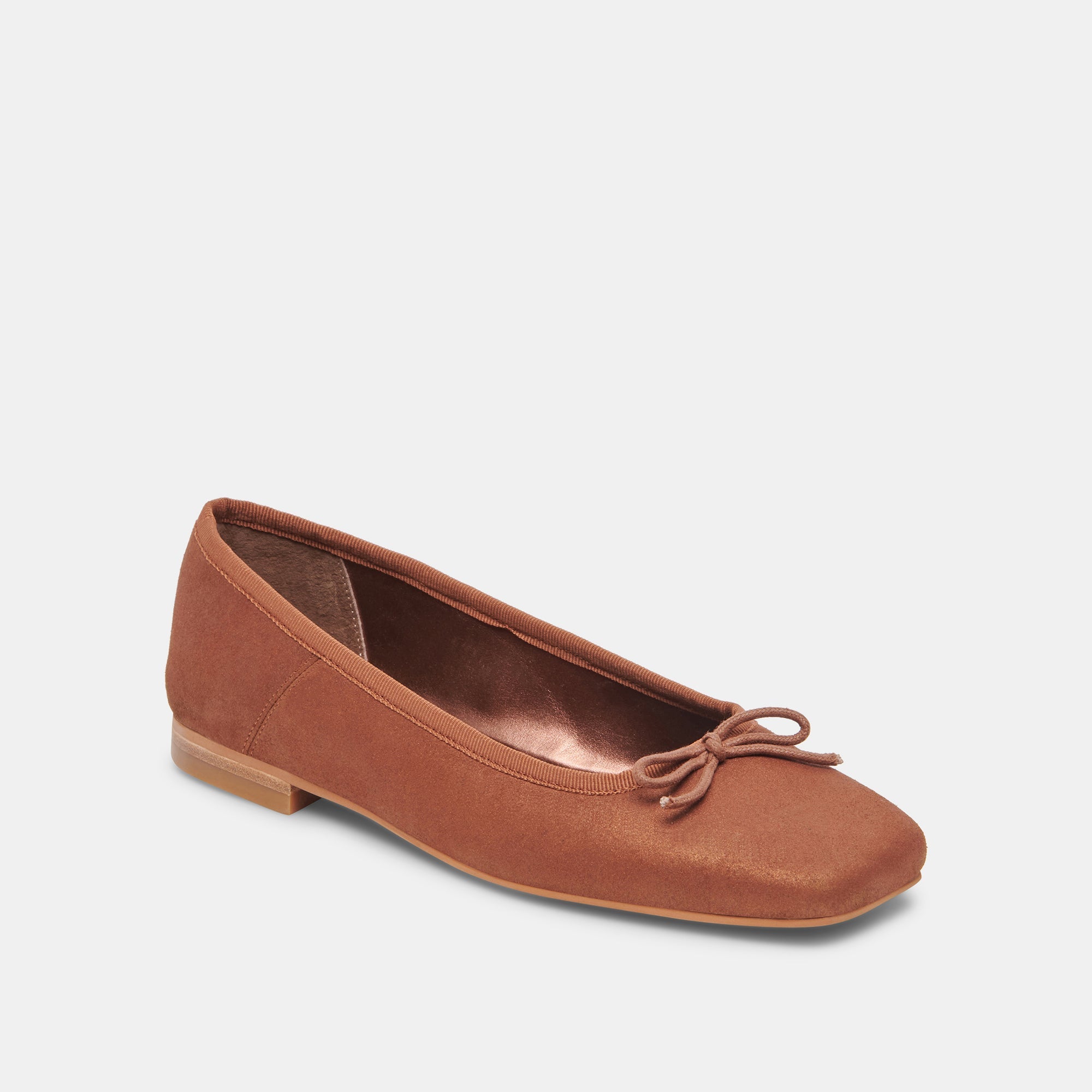 ANISA WIDE BALLET FLATS COPPER METALLIC SUEDE - re:vita - Image 2