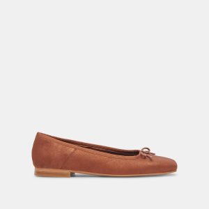 ANISA WIDE BALLET FLATS COPPER METALLIC SUEDE - re:vita