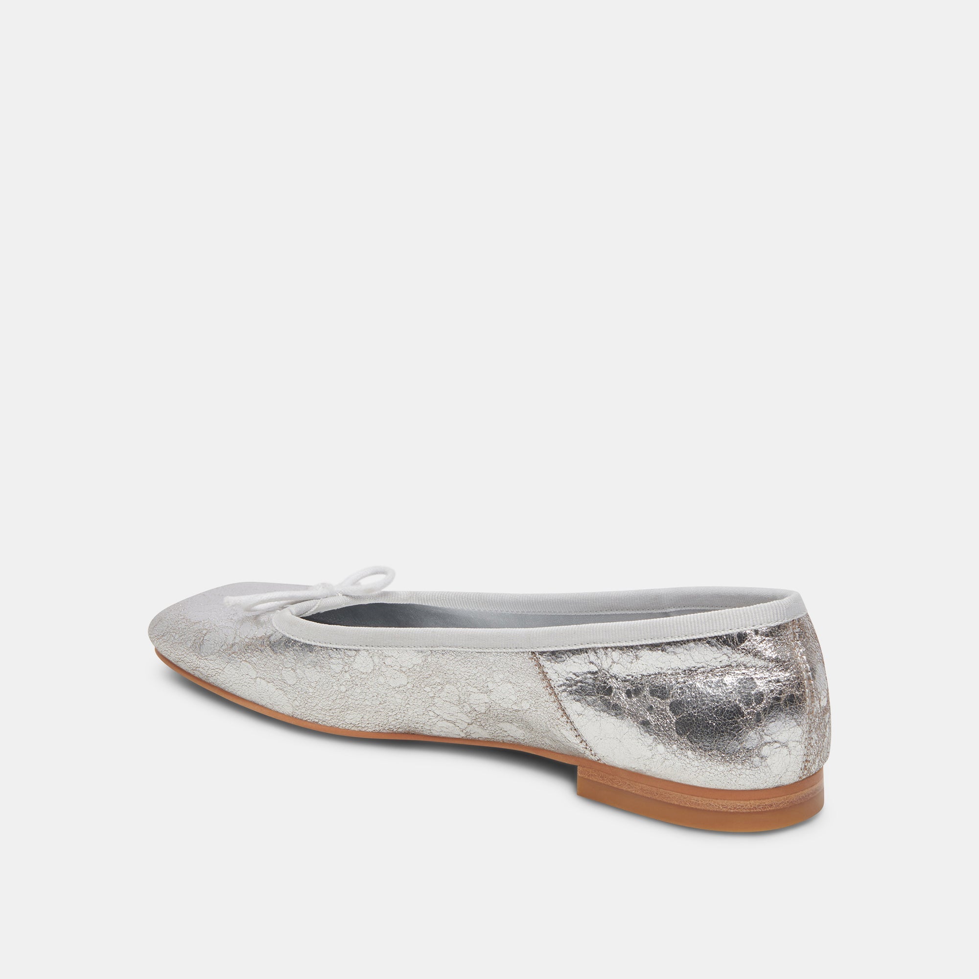 ANISA WIDE BALLET FLATS SILVER DISTRESSED LEATHER - re:vita - Image 6