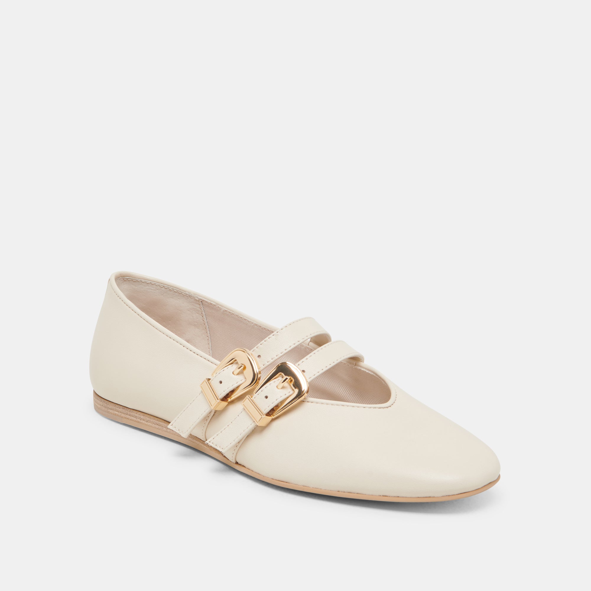 BAYLEE BALLET FLATS IVORY LEATHER - Image 3