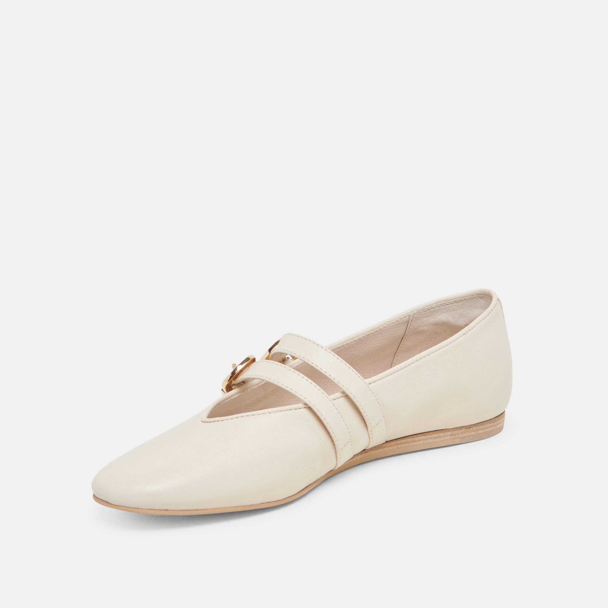 BAYLEE BALLET FLATS IVORY LEATHER - Image 7