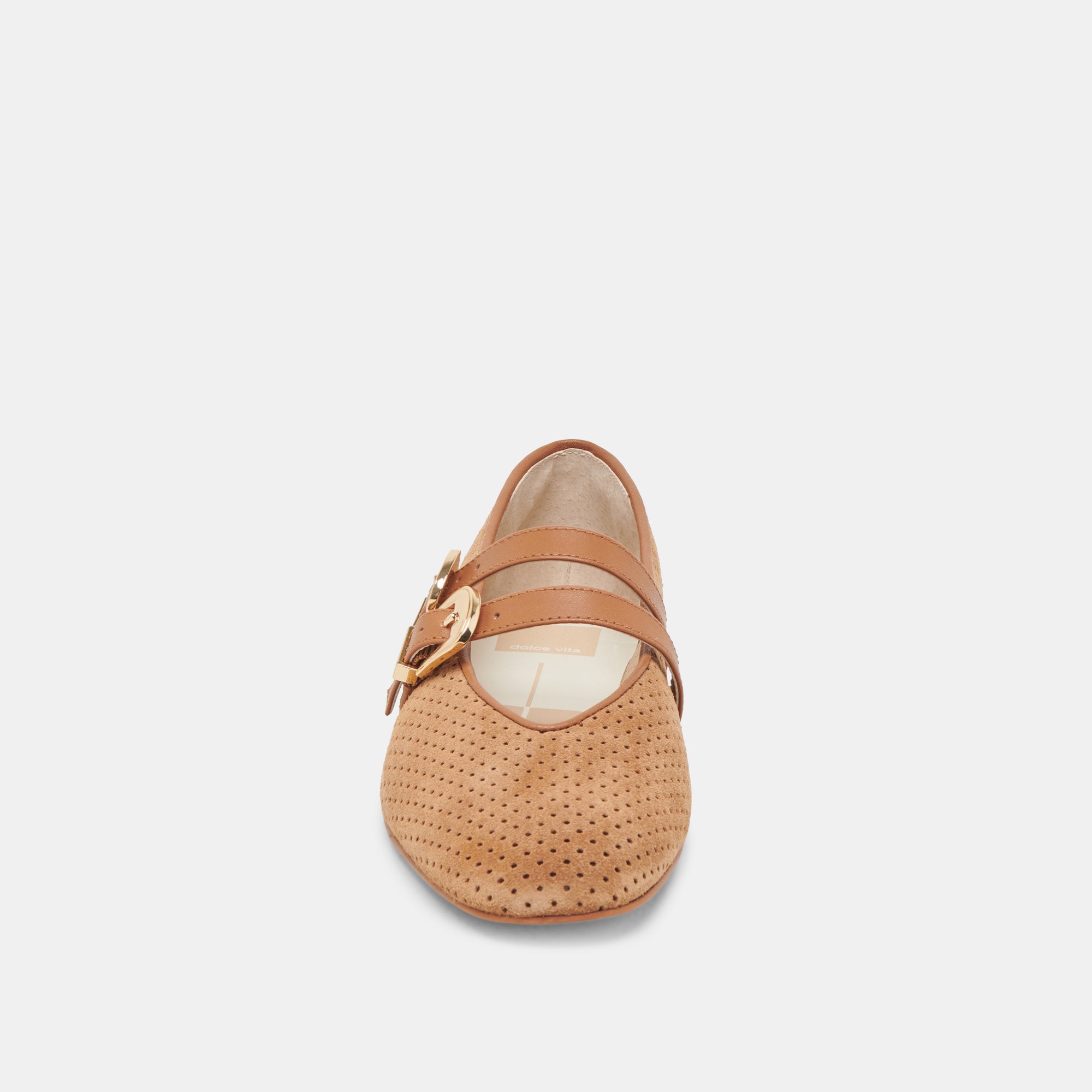 BAYLEE BALLET FLATS PECAN PERFORATED SUEDE - Image 8