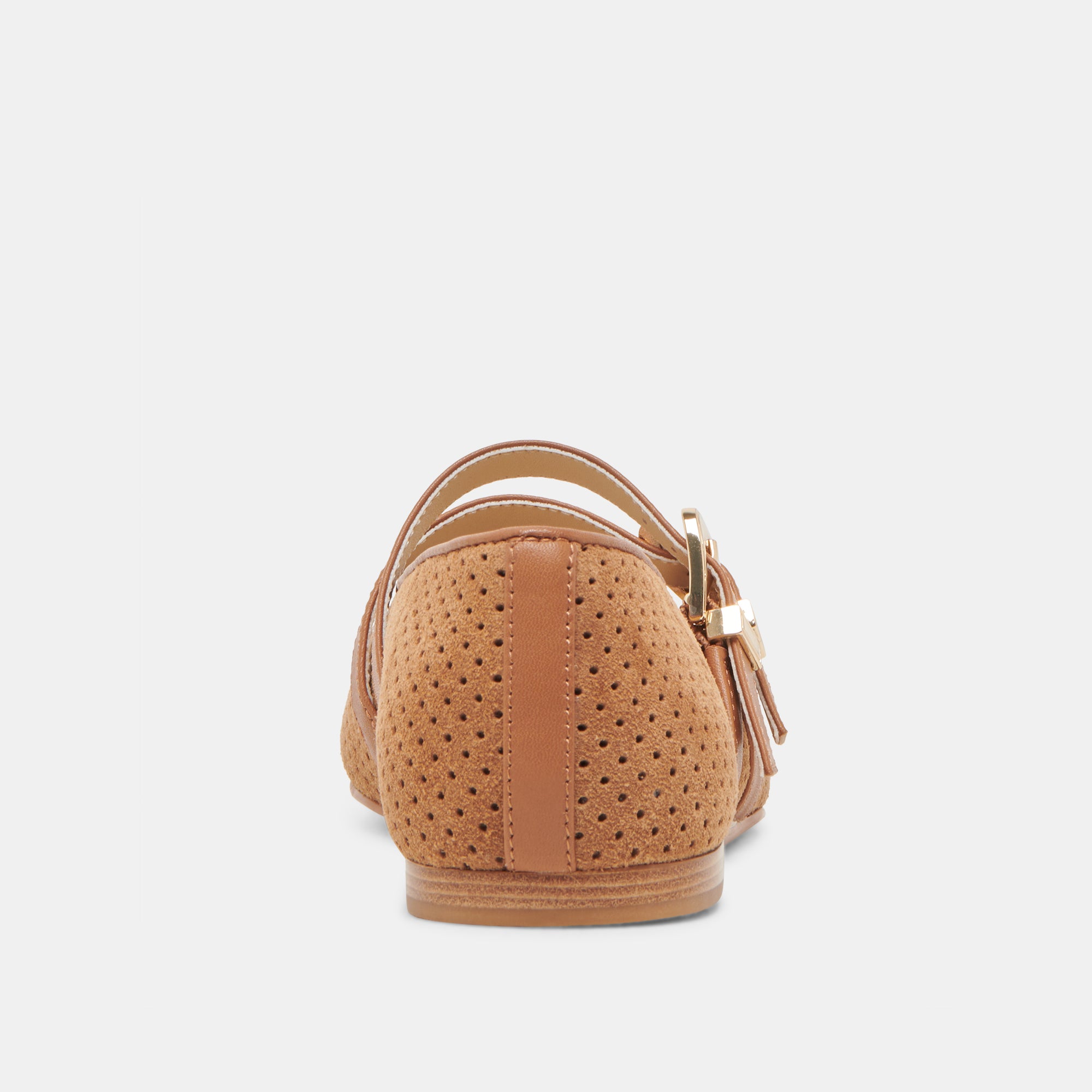 BAYLEE BALLET FLATS PECAN PERFORATED SUEDE - Image 9