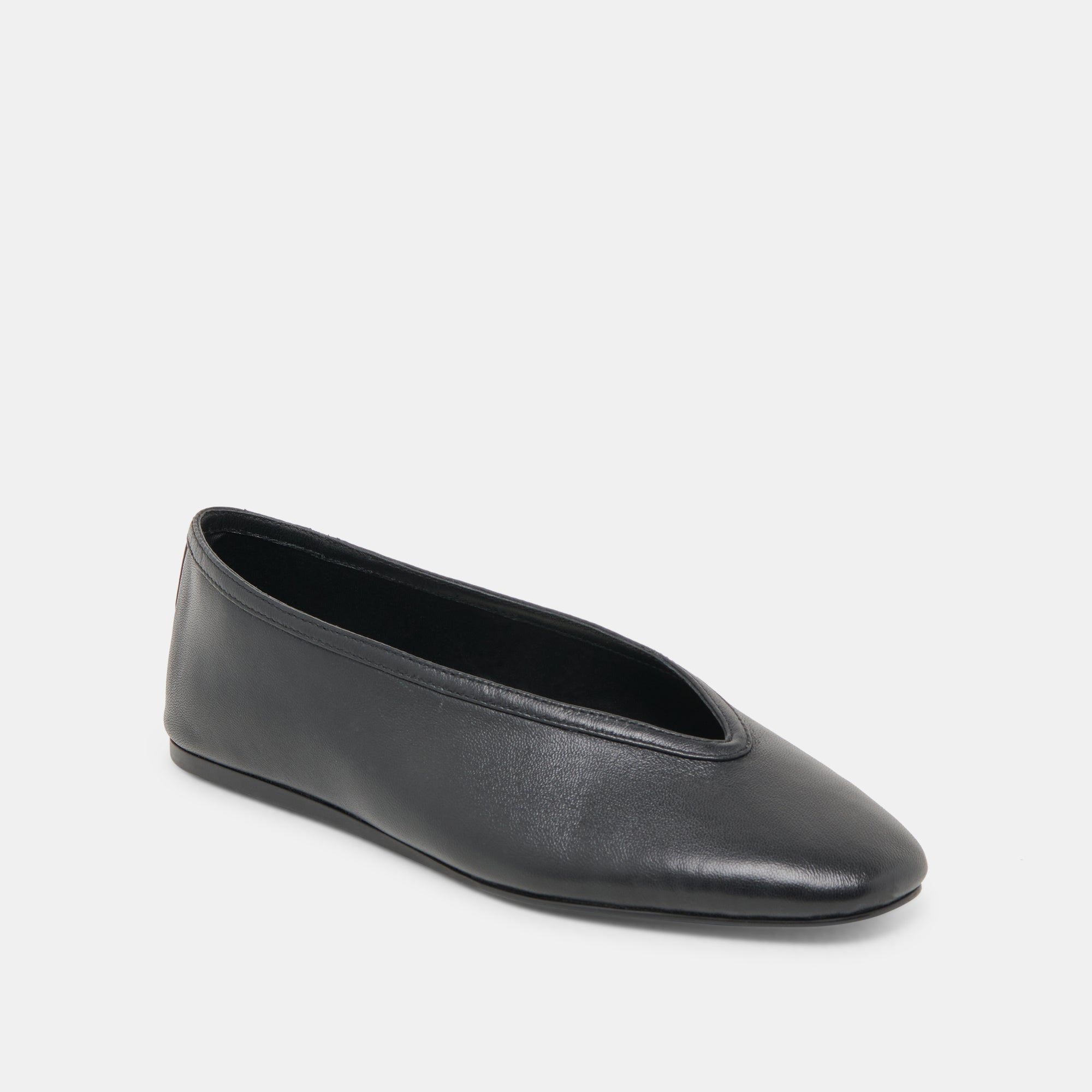 BRAIDY BALLET FLATS BLACK LEATHER - Image 3