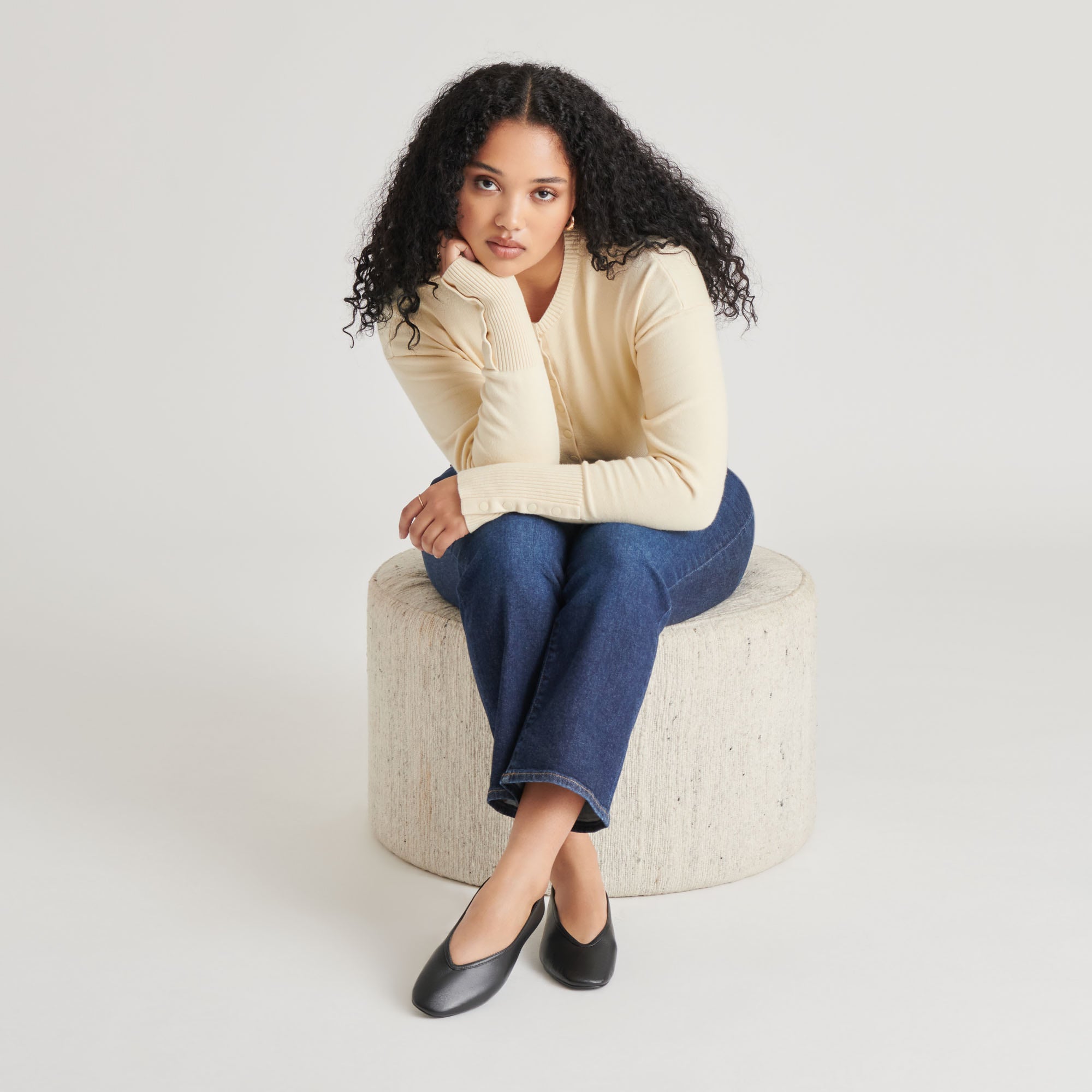 BRAIDY BALLET FLATS BLACK LEATHER - Image 8