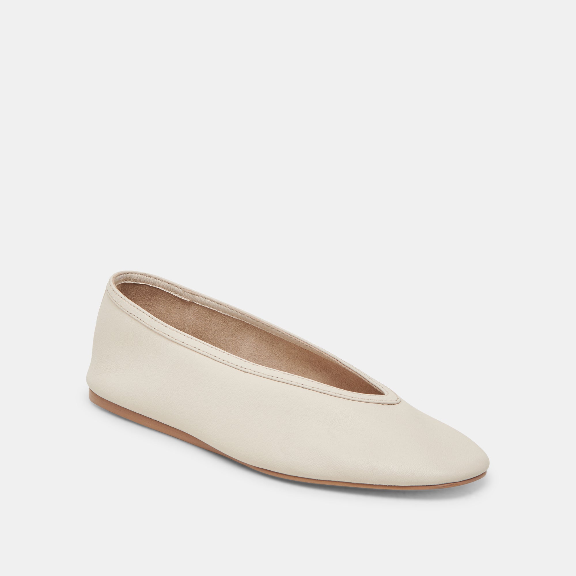 BRAIDY BALLET FLATS IVORY LEATHER - Image 3