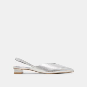 BYANCA FLATS SILVER DISTRESSED LEATHER - re:vita