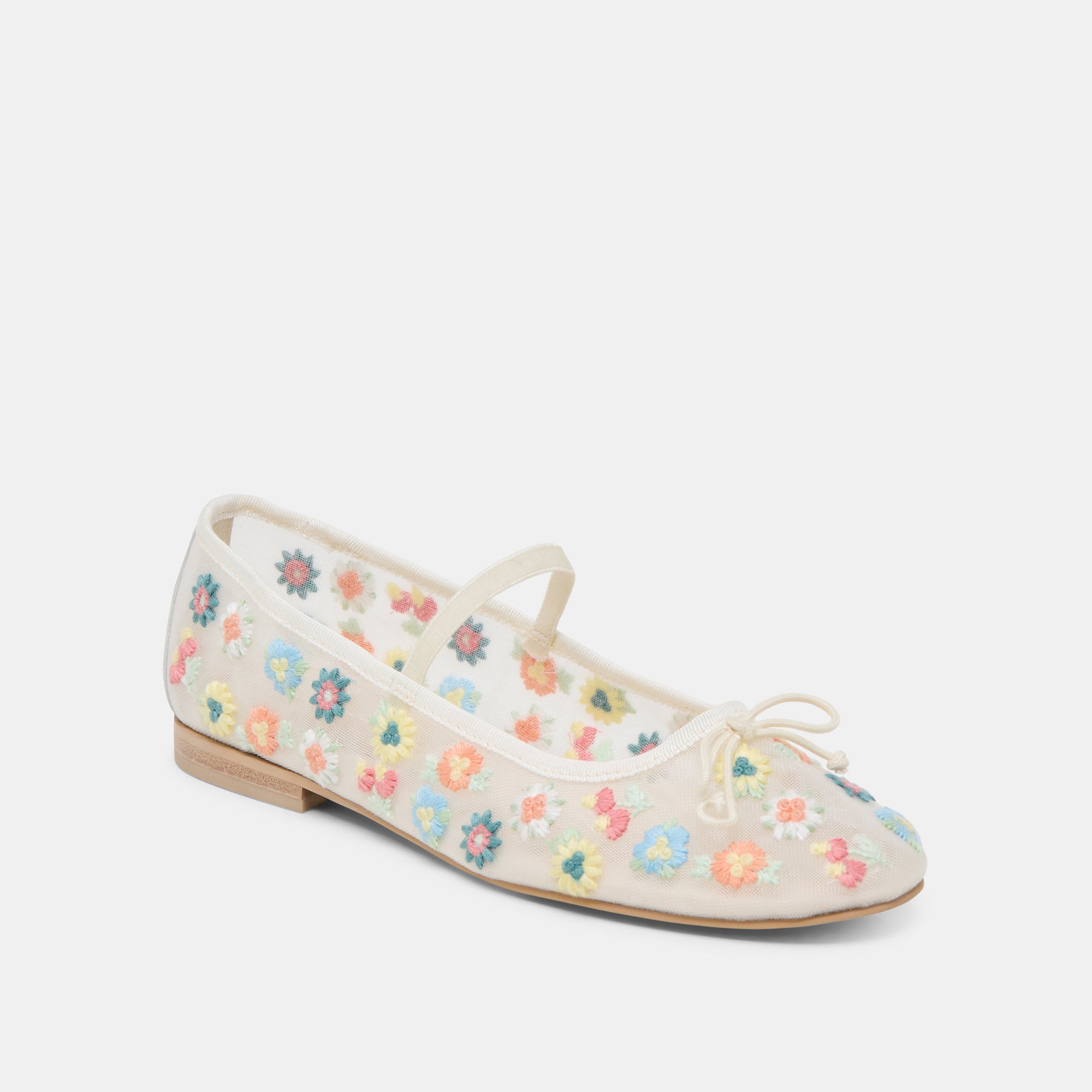 CADEL FLORAL BALLET FLATS IVORY FLORAL MESH - Image 3