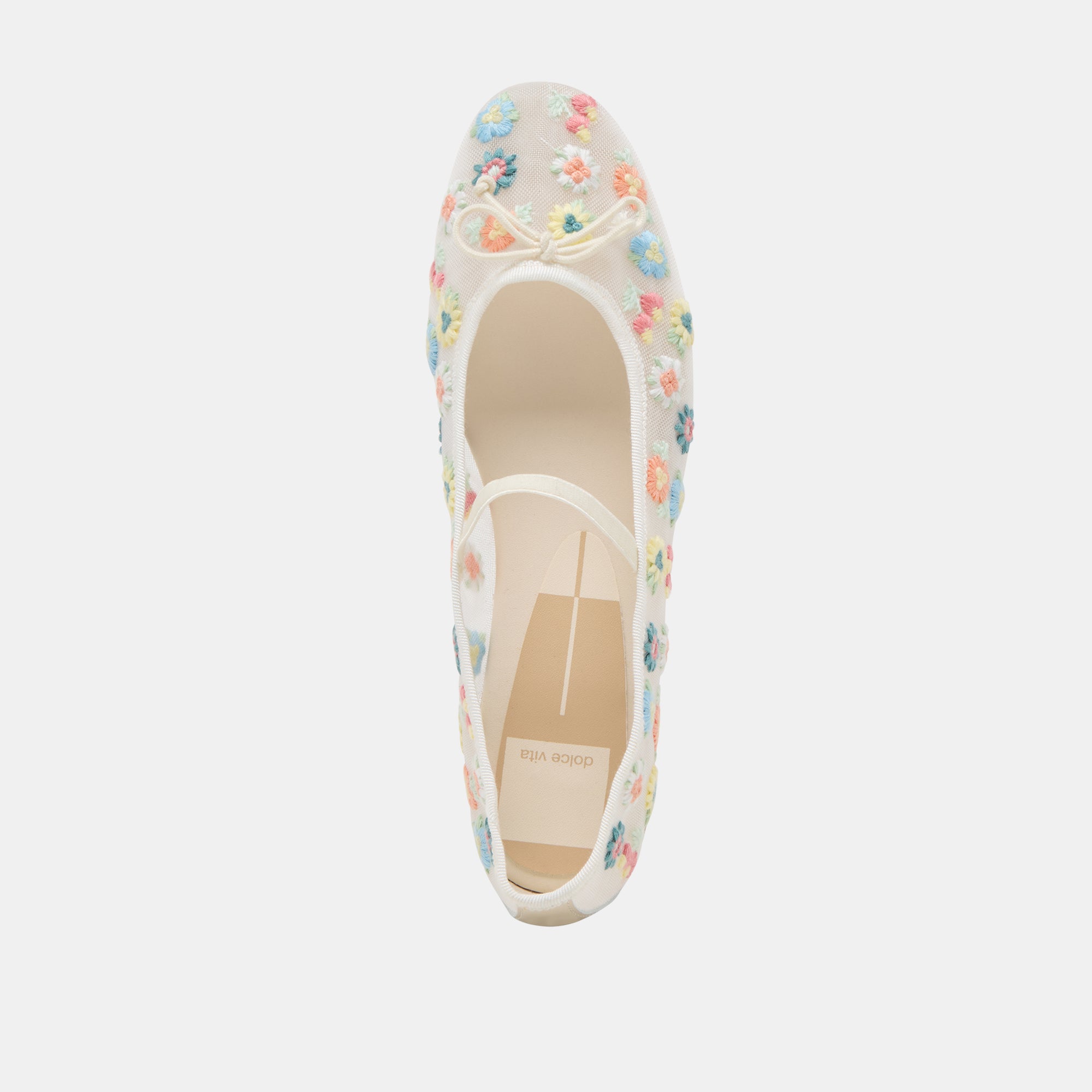 CADEL FLORAL BALLET FLATS IVORY FLORAL MESH - Image 10