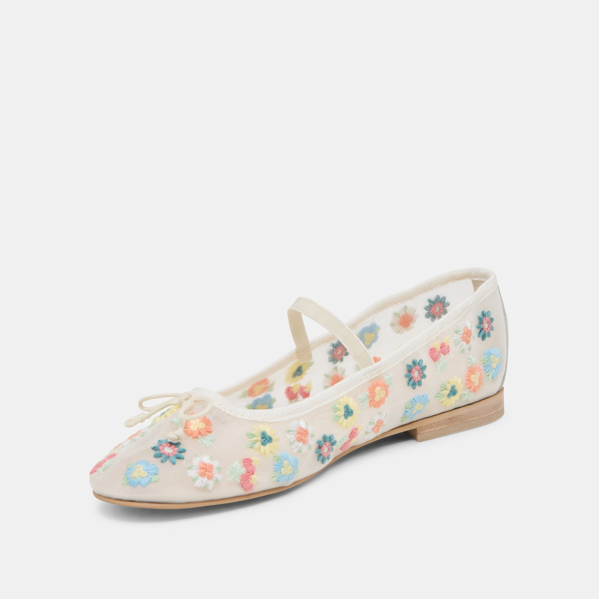 CADEL FLORAL BALLET FLATS IVORY FLORAL MESH - Image 6