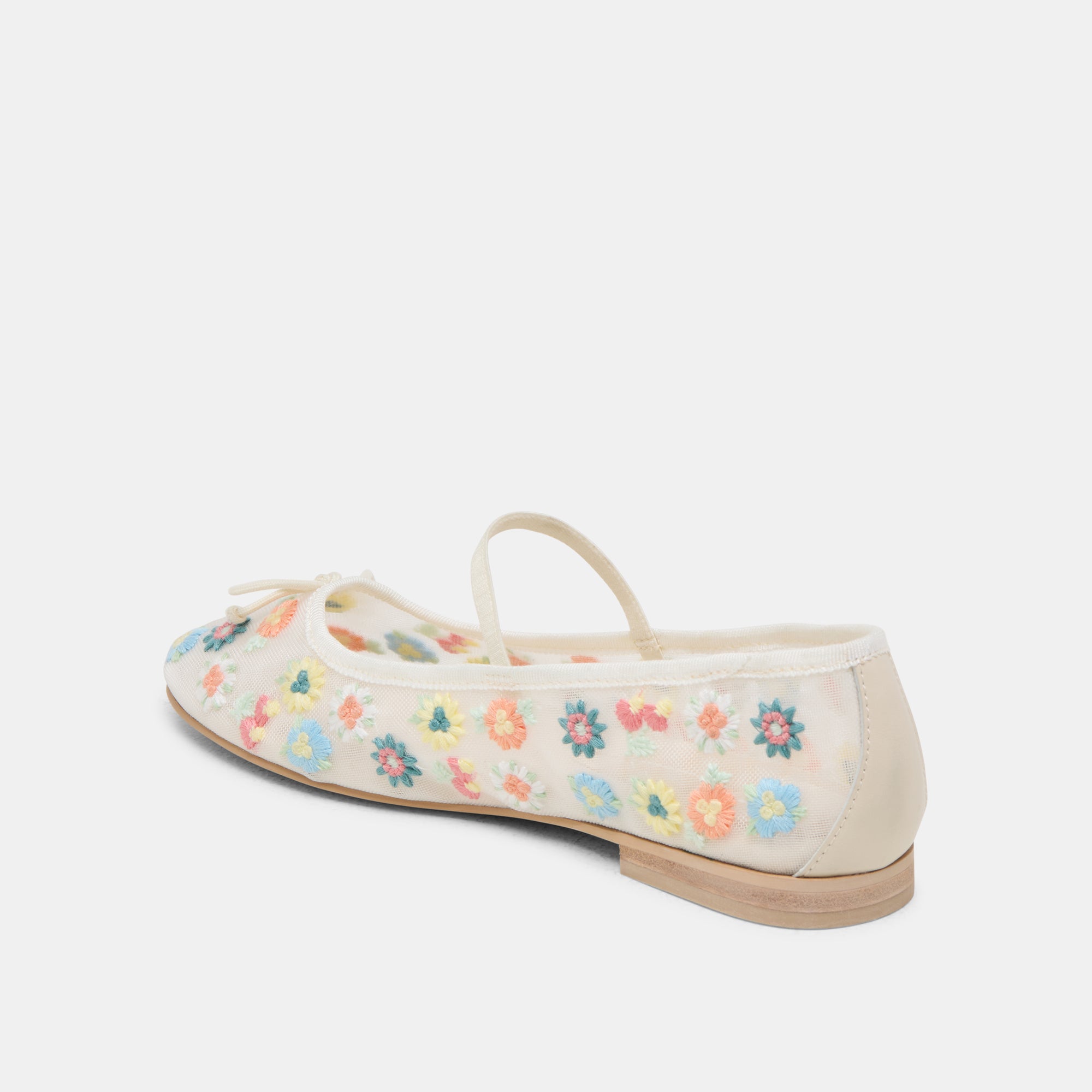 CADEL FLORAL BALLET FLATS IVORY FLORAL MESH - Image 7
