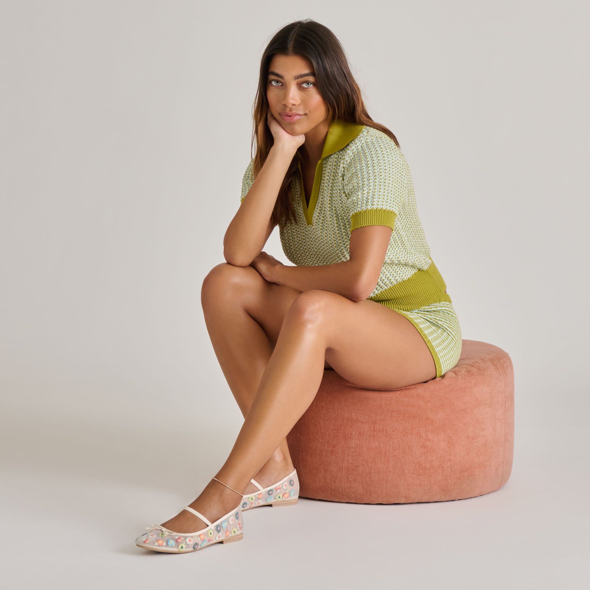 CADEL FLORAL BALLET FLATS IVORY FLORAL MESH - Image 4