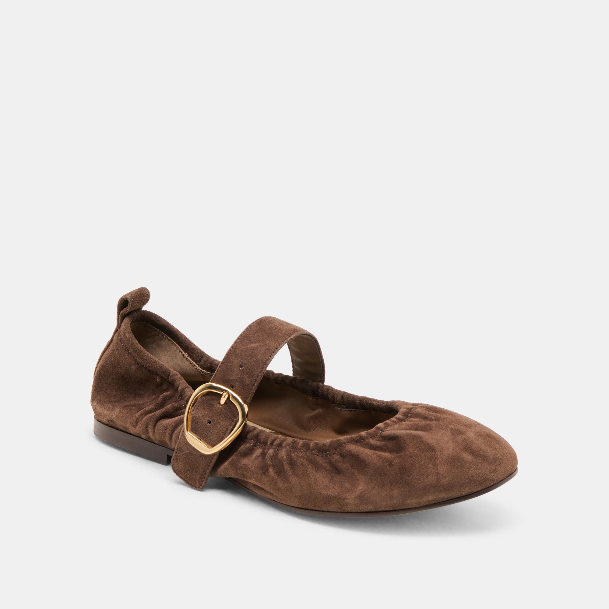 CAELY BALLET FLATS DK BROWN SUEDE - Image 3