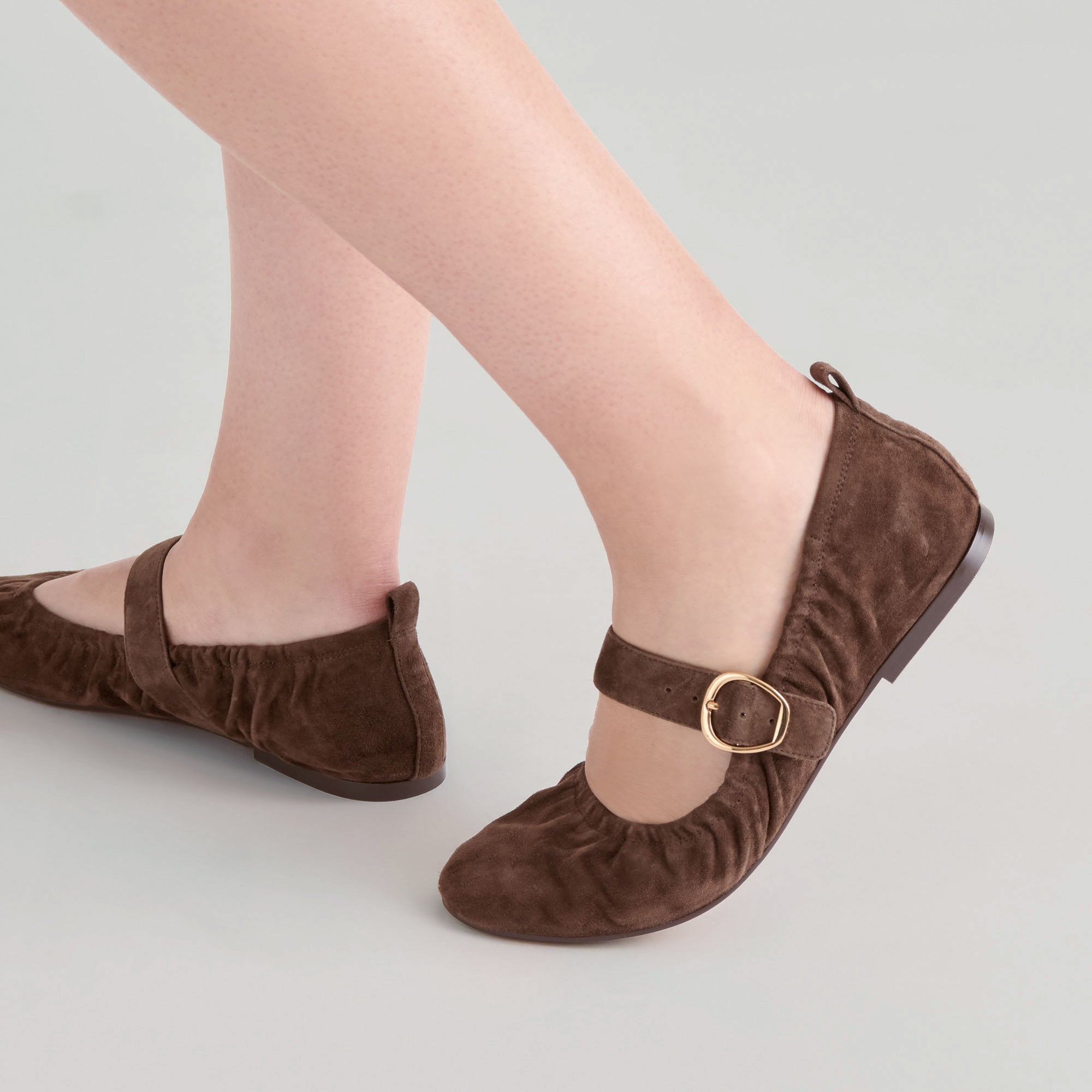 CAELY BALLET FLATS DK BROWN SUEDE - Image 12