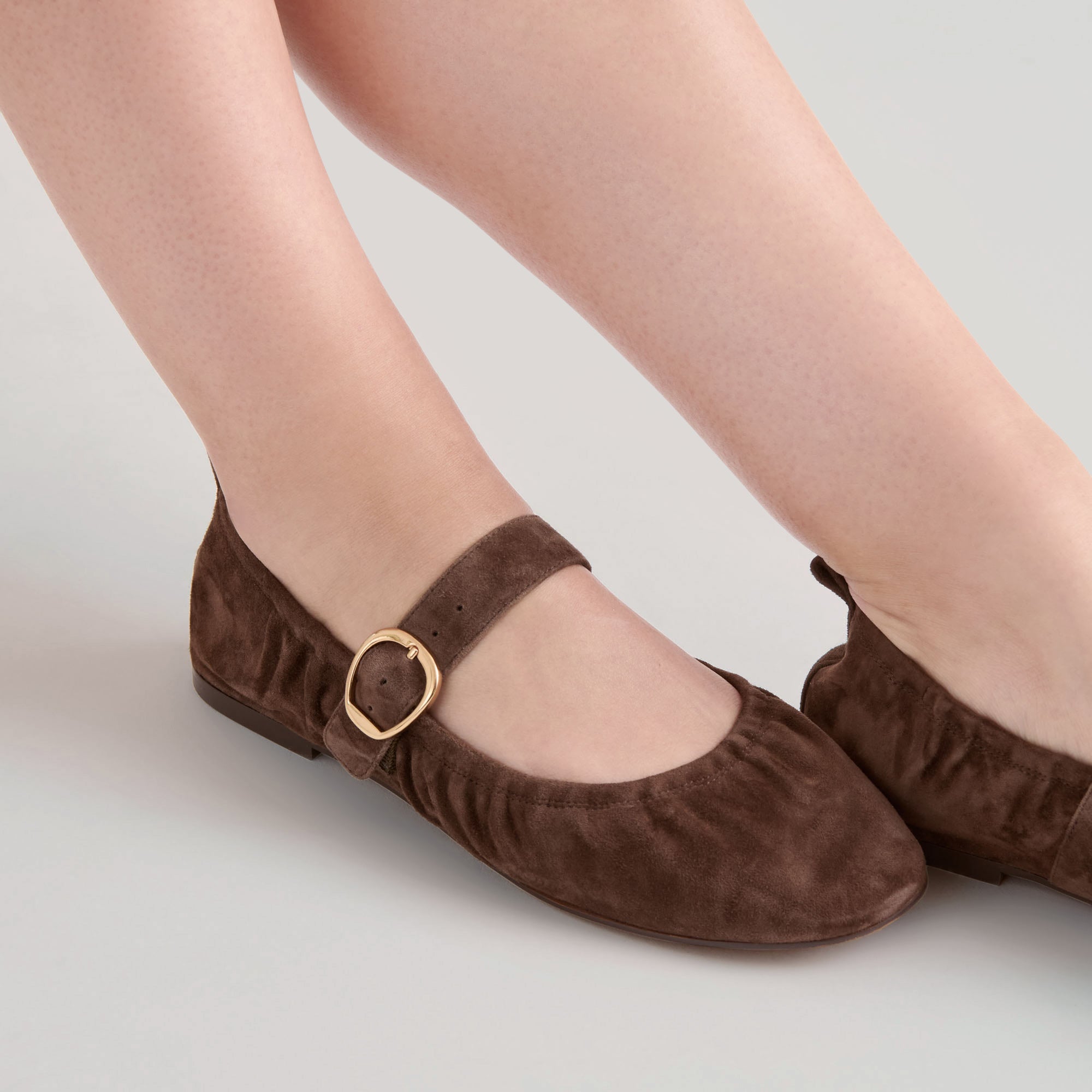 CAELY BALLET FLATS DK BROWN SUEDE - Image 10
