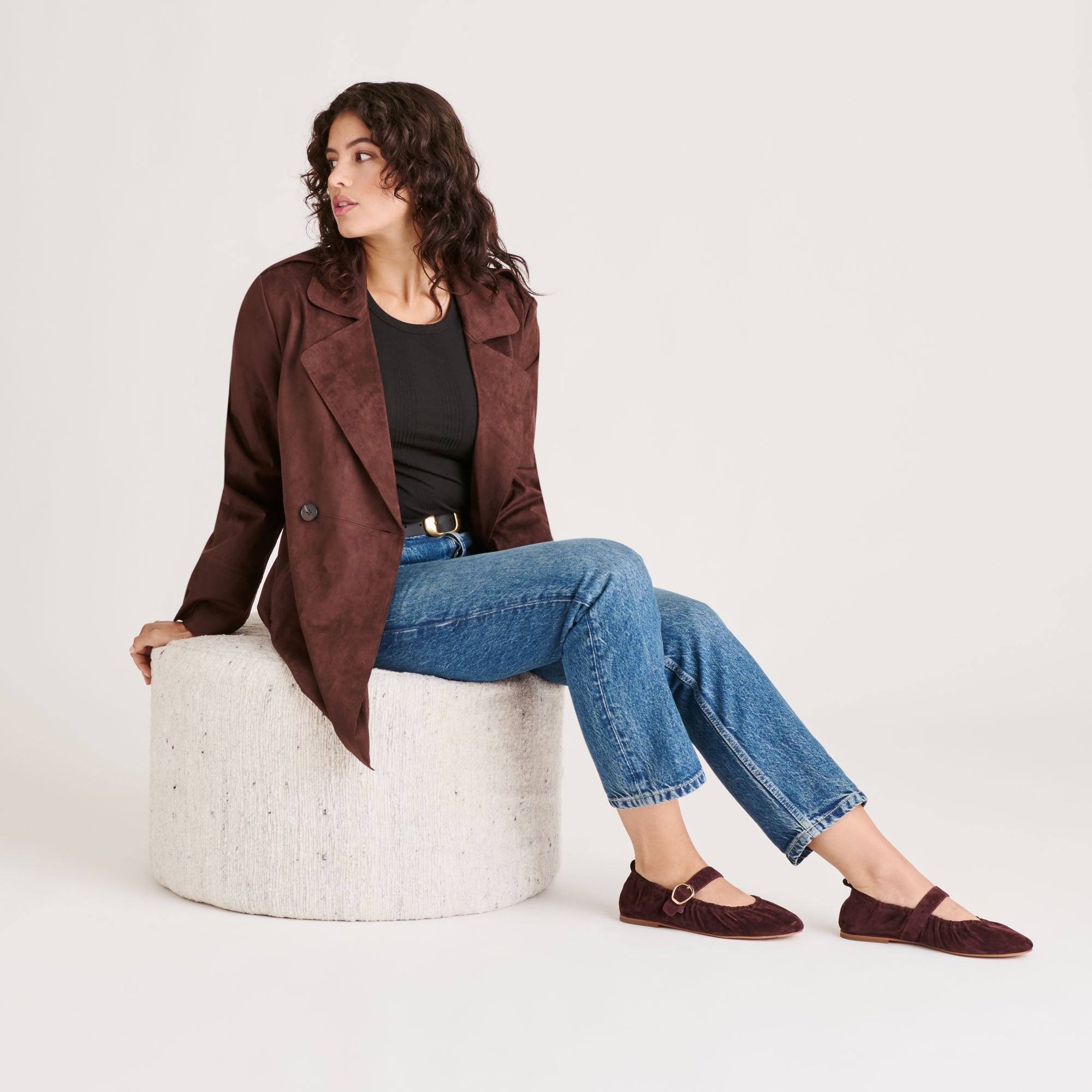 CAELY BALLET FLATS MULBERRY SUEDE - Image 4