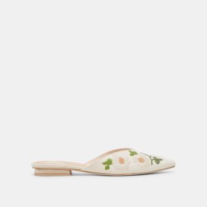 ELM FLATS WHITE FLORAL RAFFIA