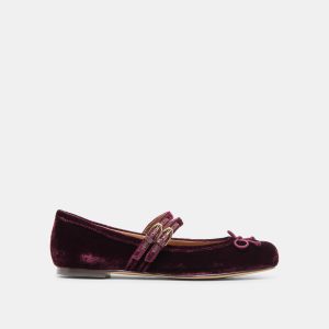 GIBSEN BALLET FLATS BURGUNDY VELVET